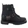 Mens Black Rugged PU Leather Boots