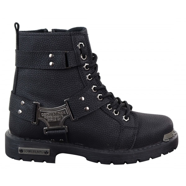 Mens Black Rugged PU Leather Boots