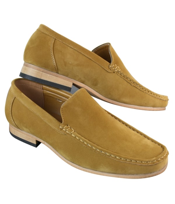 Patron 5588 Mens Smart Casual Slip On Square Suede Shoes Italian