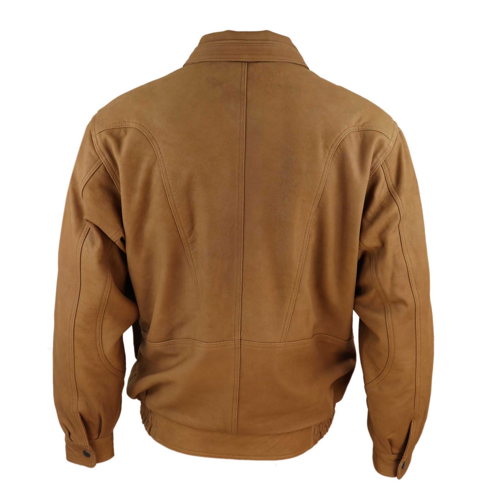 Mens Classic Nubuck Leather Bomber Jacket - Tan: Buy Online - Happy ...