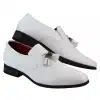 Mens White Snake Skin Style PU Leather Shoes