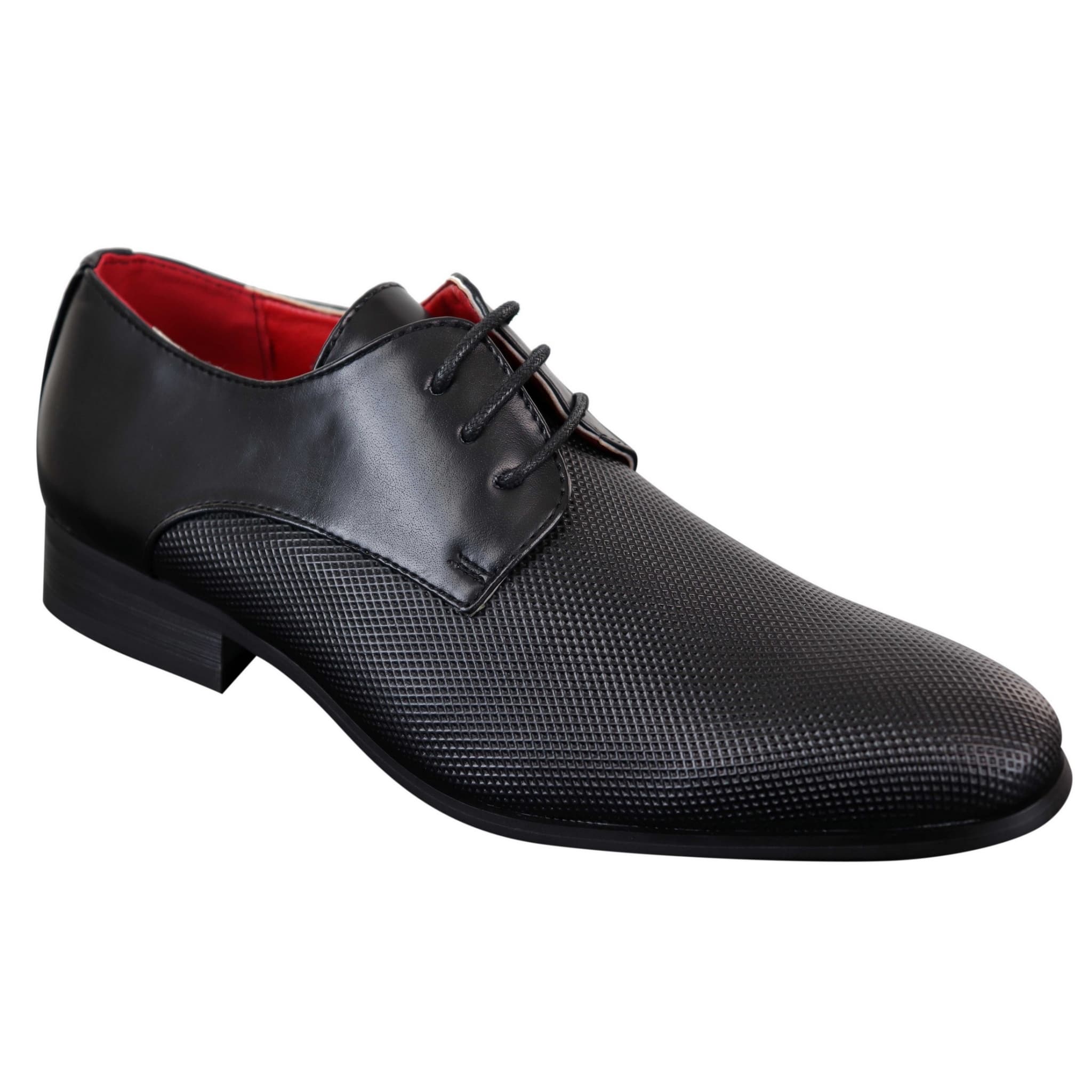 Men's Black Laced Faux Leather Shoes: Buy Online - Happy Gentleman