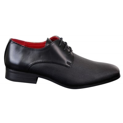 Men's Black Laced Faux Leather Shoes: Buy Online - Happy Gentleman