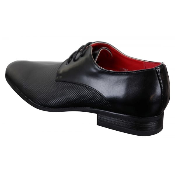 Men's Black Laced Faux Leather Shoes: Buy Online - Happy Gentleman