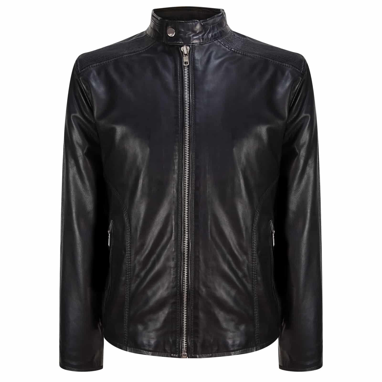 Mens Black Real Leather Jacket | Happy Gentleman