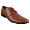 Mens Black Tan Brown Perforated PU Leather Laced Smart Casual Shoes