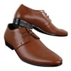 Mens Black Tan Brown Perforated PU Leather Laced Smart Casual Shoes