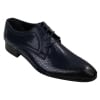 Mens Smart Formal Laced Navy Red Black Patent Crocodile Snake Leather Shiny Shoes
