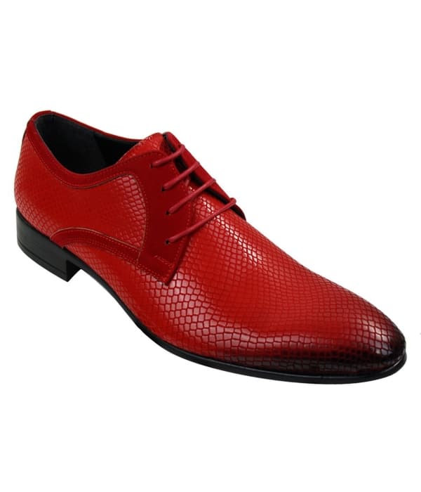 Mens Smart Formal Laced Navy Red Black Patent Crocodile Snake Leather Shiny Shoes