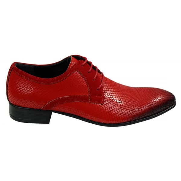 Mens Smart Formal Laced Navy Red Black Patent Crocodile Snake Leather Shiny Shoes