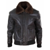 Mens Brown Leather Bomber Jacket
