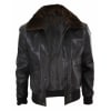 Mens Brown Leather Bomber Jacket