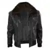 Mens Brown Leather Bomber Jacket