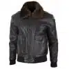 Mens Brown Leather Bomber Jacket