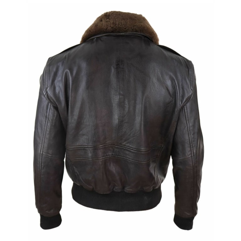 Mens Brown Leather Bomber Jacket: Buy Online - Happy Gentleman