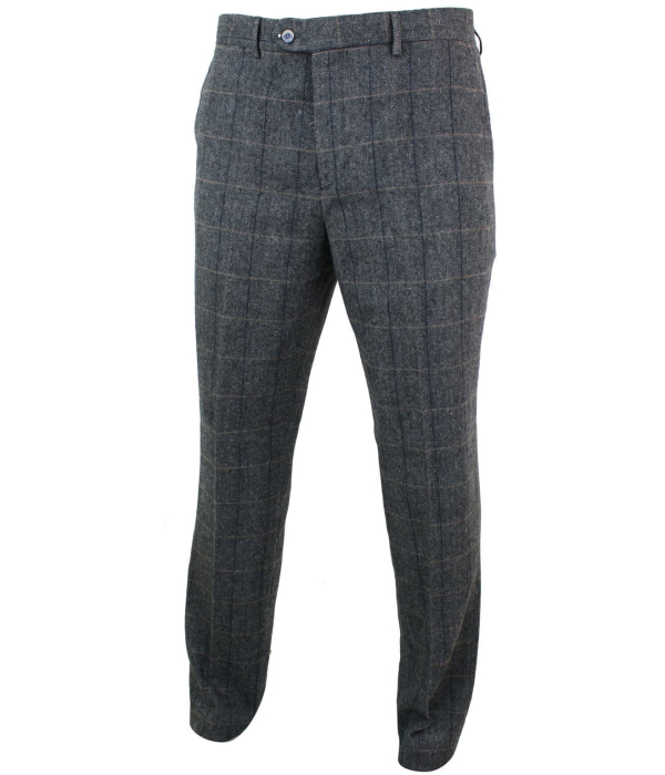 Albert - Men's Grey Tweed Trousers