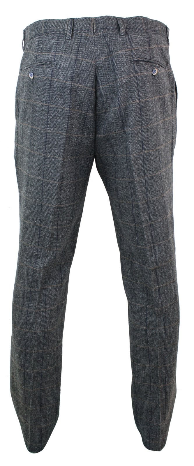Mens Herringbone Tweed Check Trousers - Cavani Albert - Charcoal: Buy ...