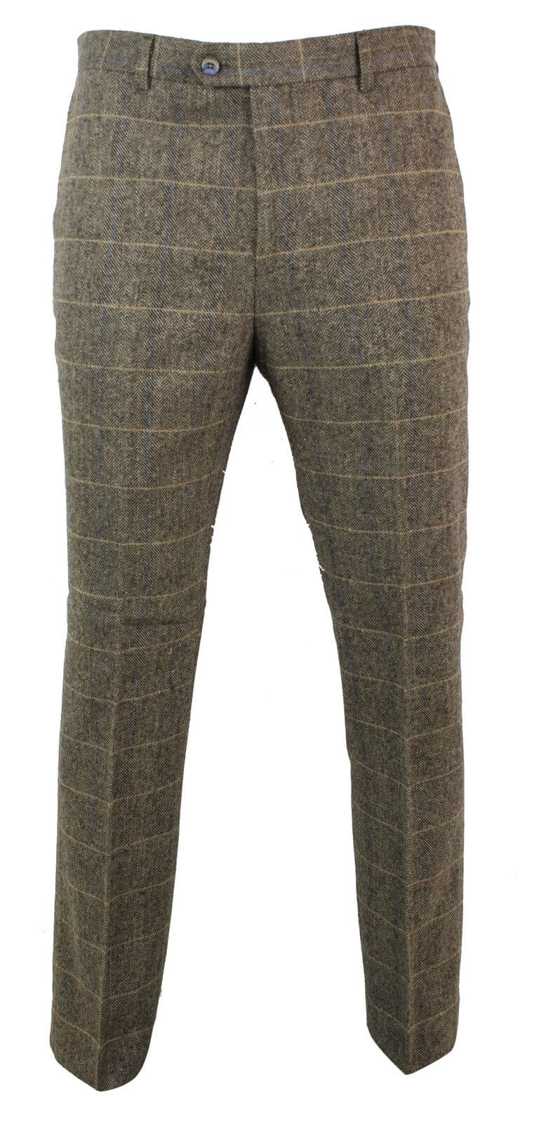 Mens Herringbone Tweed Check Trousers - Cavani Albert - Tan: Buy Online ...