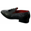 Mens Smart Party Shiny Tassle Shoes Red Silver Black Slip On Patent Leather