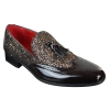 Mens Smart Party Shiny Tassle Shoes Red Silver Black Slip On Patent Leather