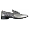 Mens Smart Party Shiny Tassle Shoes Red Silver Black Slip On Patent Leather