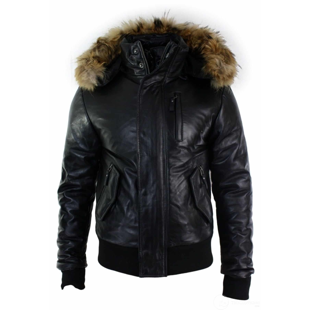 Men's Leather Jackets With Hood : Buy Hooded Jackets in UK - Happy ...