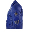 Mens Real Leather Black Bomber Badge Air Force Pilot Flying Jacket-Blue