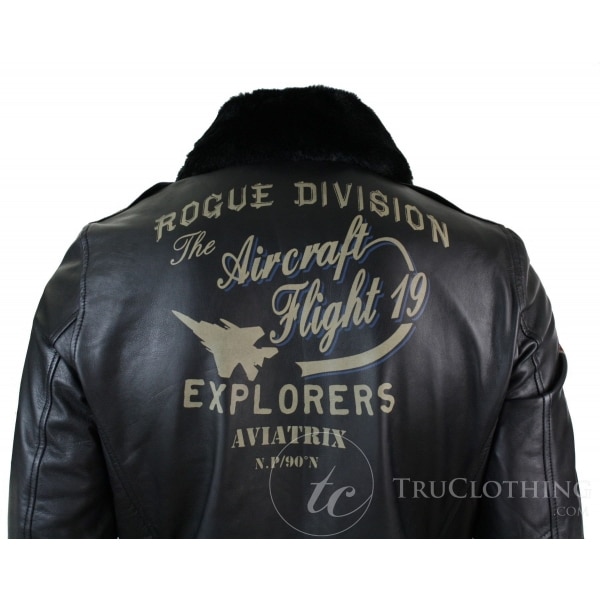 Mens Real Leather Black Aviator Fur Collar Pilot Jacket Slim Fit Bomber