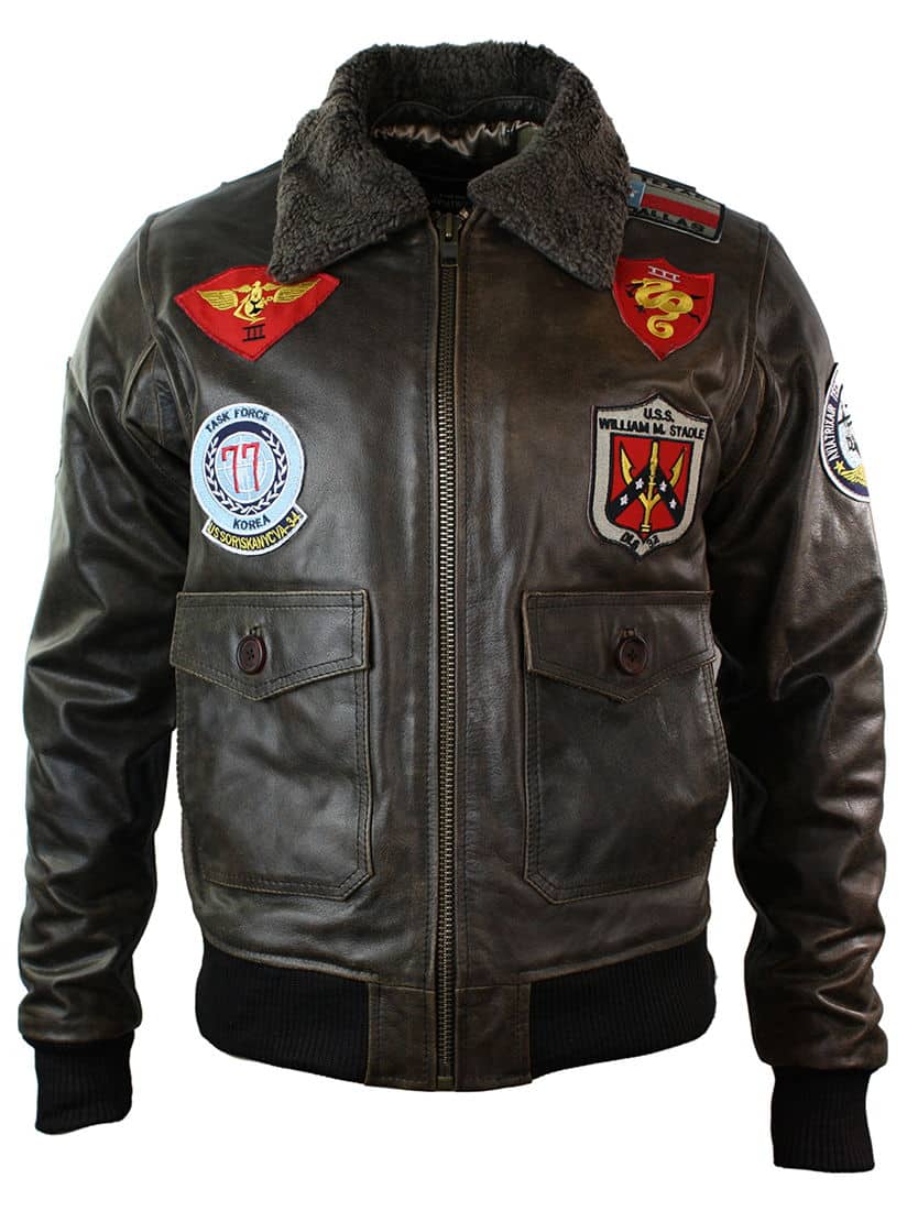 Men's Black Aviator Leather Jacket