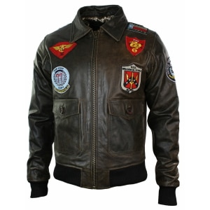 Mens Real Leather US Aviator Air Force Pilot Flying Bomber Jacket Black ...