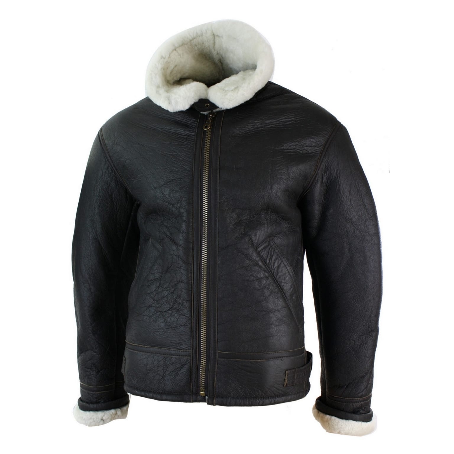 Mens Real Leather Sherling Sheepskin Original B3 Flying Pilot Jacket ...