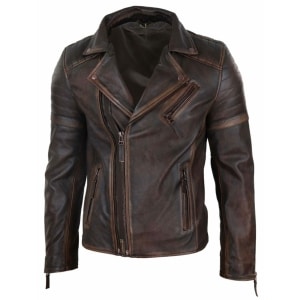 Real Leather Mens Slim Fit Jacket – Brown-Red