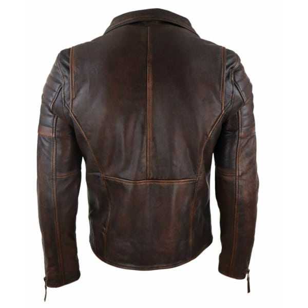 Real Leather Mens Slim Fit Jacket - Brown-Red