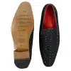 Mens Suede Slip On Loafers Shoes Stud Spikes Silver Smart Casual Shiny Party