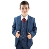 Boys Blue Tweed 3 Piece Suit Carnegi - Wedding Suit