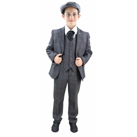 Boys Grey Tweed 3 Piece Peaky Blinders Suit Albert - Wedding Suit: Buy ...