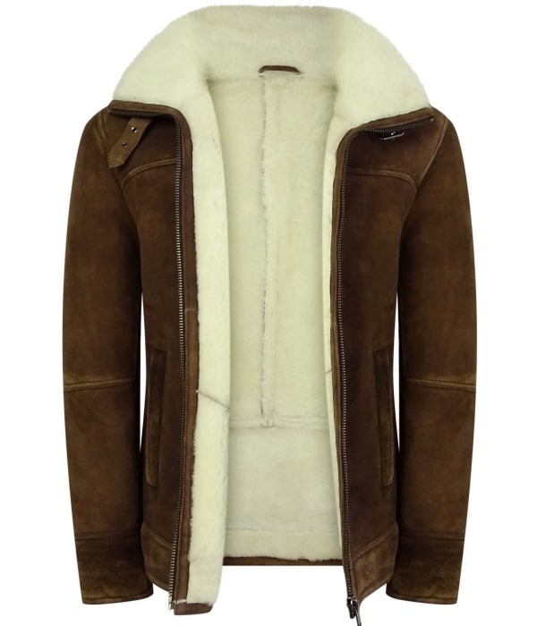 Men's Tan-Brown Shearling Sheepskin Jacket