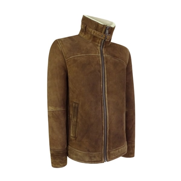 Men's Tan-Brown Shearling Sheepskin Jacket