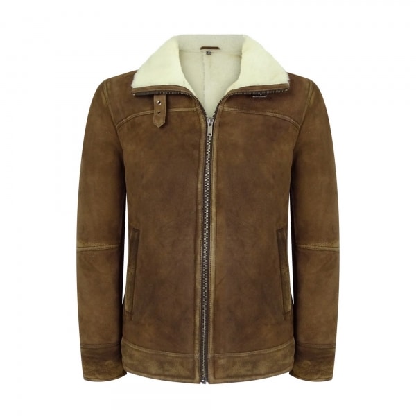 Men's Tan-Brown Shearling Sheepskin Jacket