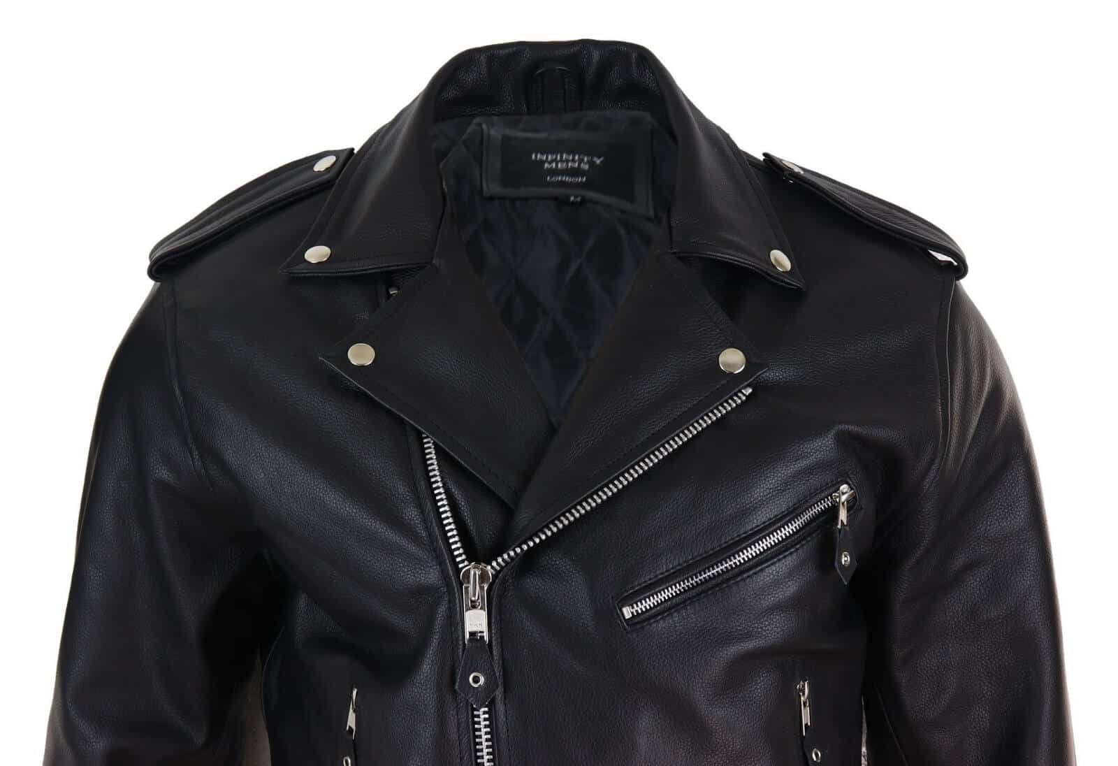 Real Leather Mens Fringed Brando Black Jacket | Happy Gentleman