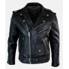 Real Leather Brando Hide Mens Cow Hide Original Cross Zip Brando Biker Motorcycle Men's Jacket