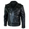 Real Leather Brando Hide Mens Cow Hide Original Cross Zip Brando Biker Motorcycle Men's Jacket