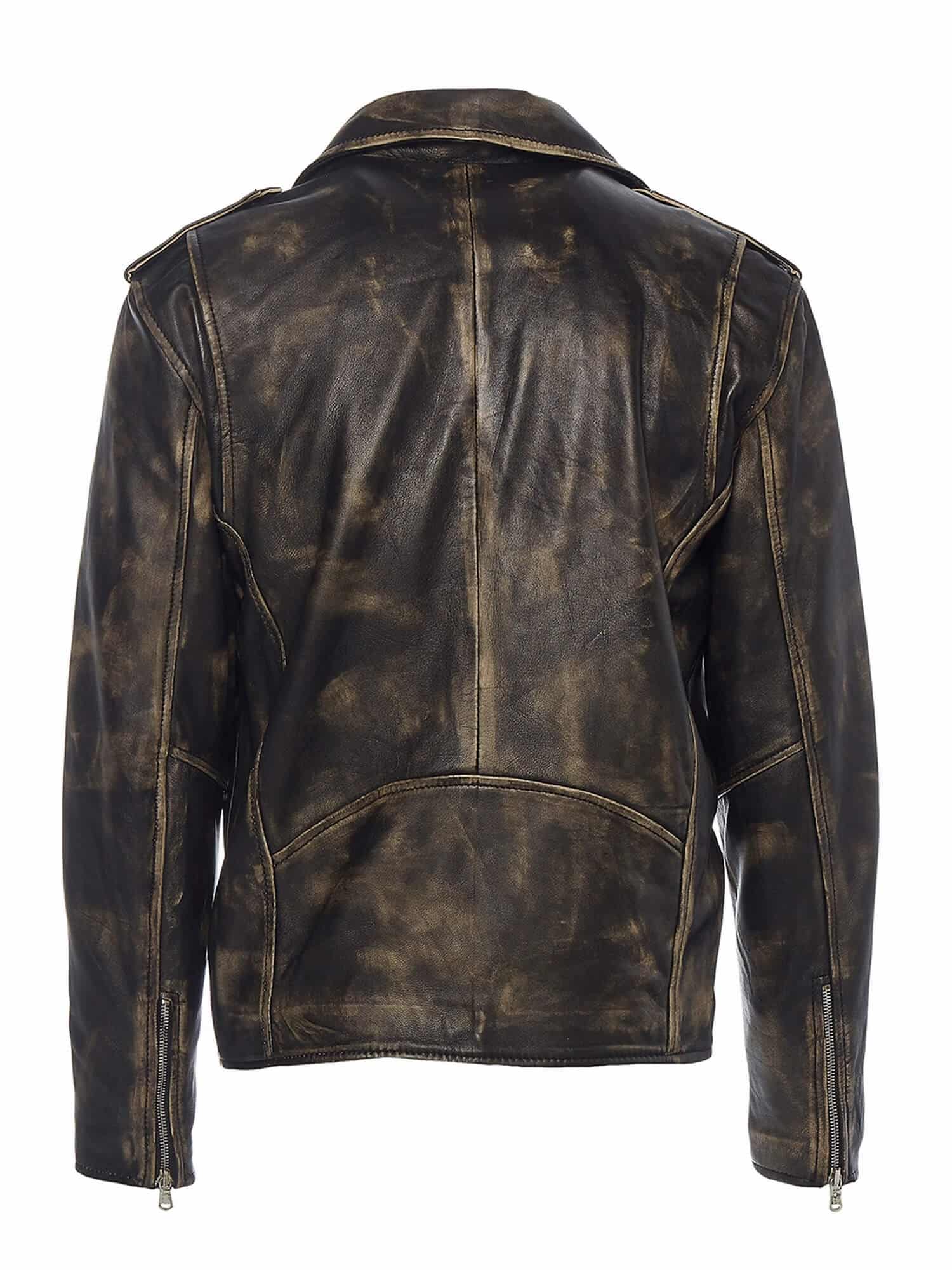 Intinity Brando - Mens Cross-Zip Brando Real Leather Jacket-Black ...