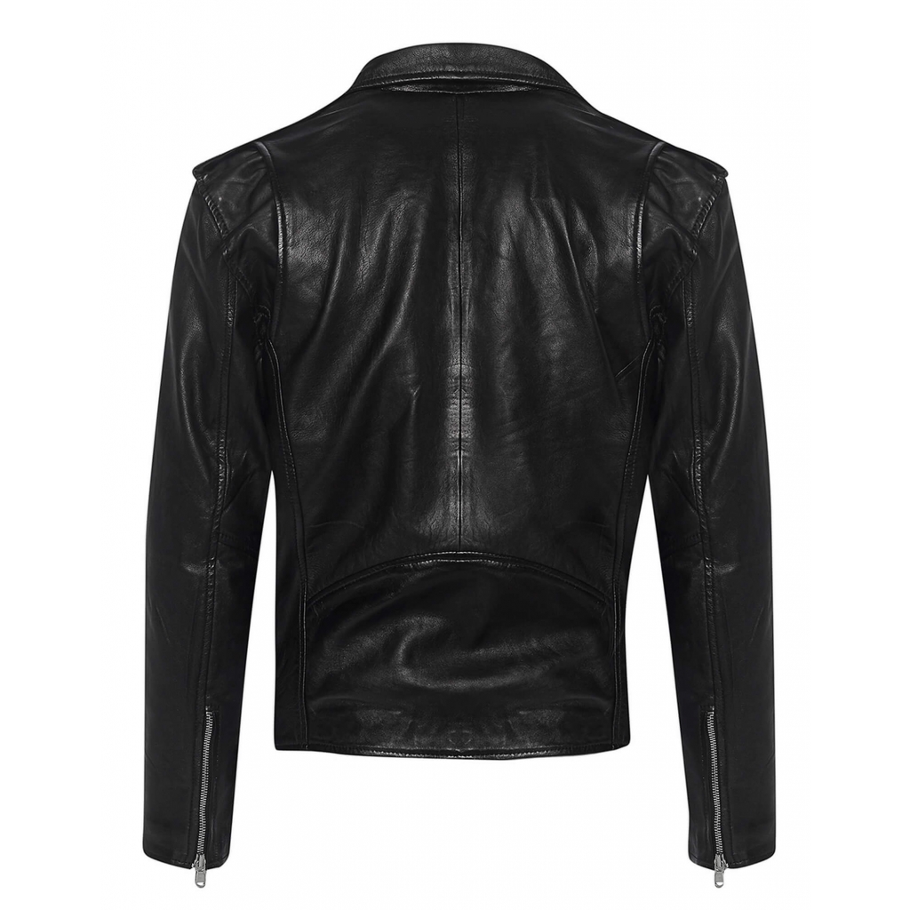 Real Leather Brando - Mens Cross-Zip Brando Jacket-Black: Buy Online ...