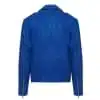 Real Leather Brando - Mens Cross-Zip Brando Jacket-Blue