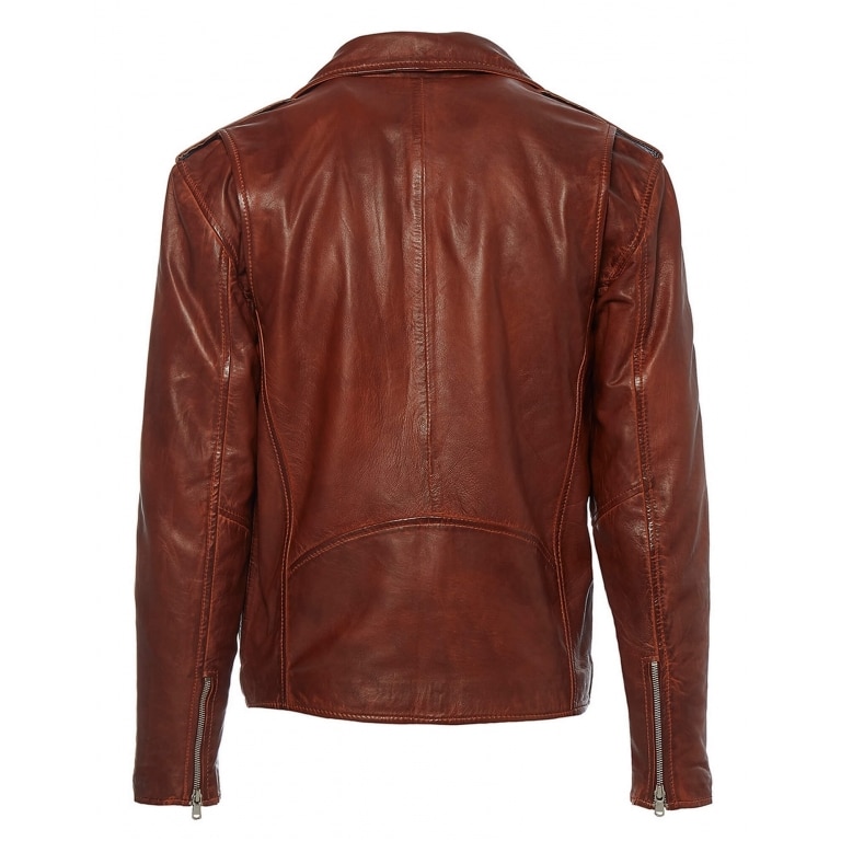 Real Leather Brando - Mens Cross-Zip Brando Jacket-Tan: Buy Online ...