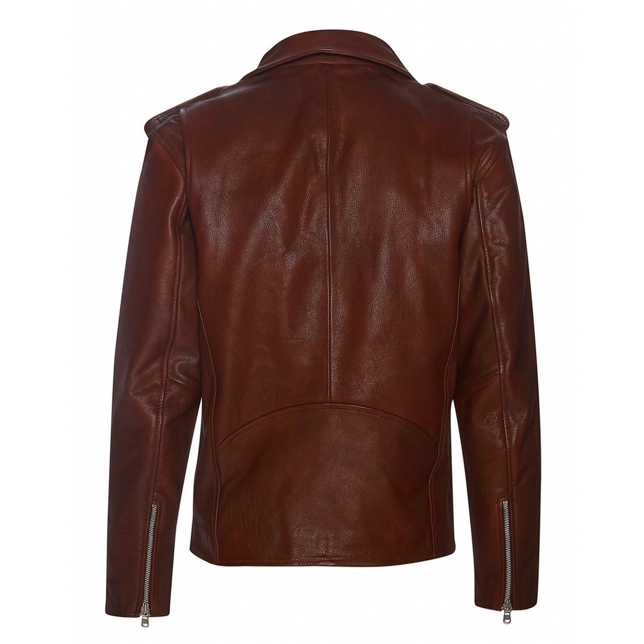 Real Leather Brando - Mens Cross-Zip Brando Jacket-Timber: Buy Online ...