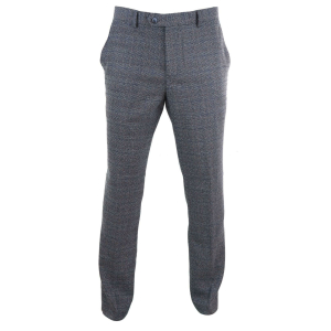 Mens Blue-Grey Checked Trousers – Cavani Burnaby