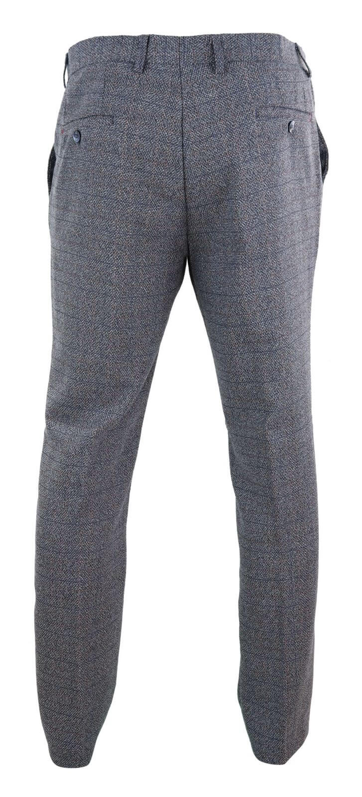 Mens Blue-Grey Checked Trousers - Cavani Burnaby: Buy Online - Happy ...