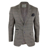 Mens Herringbone Check Vintage Blazer - Cavani Albert-Tan